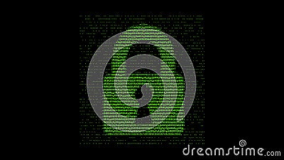 ASCII lock green Stock Photo