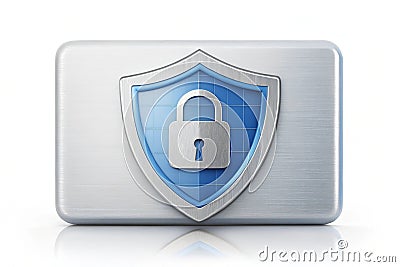 Digital lock protection with a security shield and microchip symbolizing data security, encryption, and safe payment systems in Stock Photo