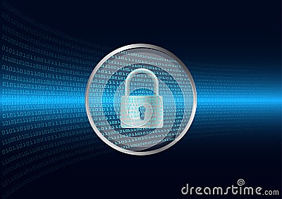 Digital Magnifying Glass scanning and identifying data ;computer security concept Vector Illustration