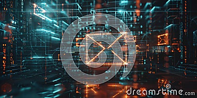 Digital Mailbox: Connecting in a Wired World. created by generative artificial intelligence Stock Photo