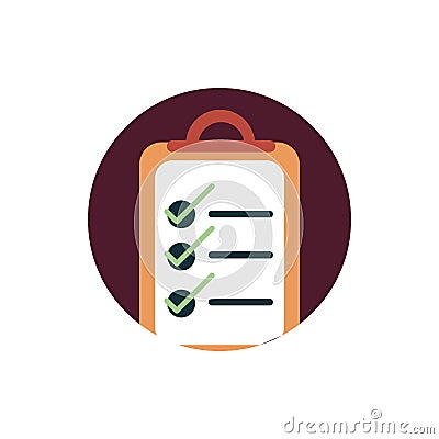 Digital marketing clipboard checklist mark Vector Illustration