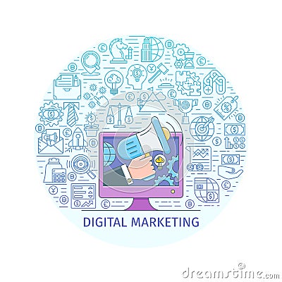 Digital marketing concept Vector Illustration