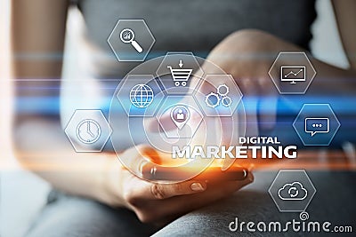 Digital Marketing Content Planning Advertising Strategy concept Stock Photo