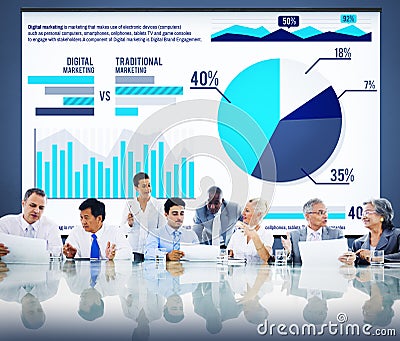 Digital Marketing Graph Statistics Analysis Finance Market Conce Stock Photo