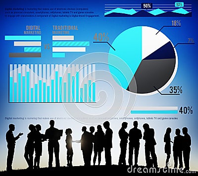 Digital Marketing Graph Statistics Analysis Finance Market Concept Stock Photo