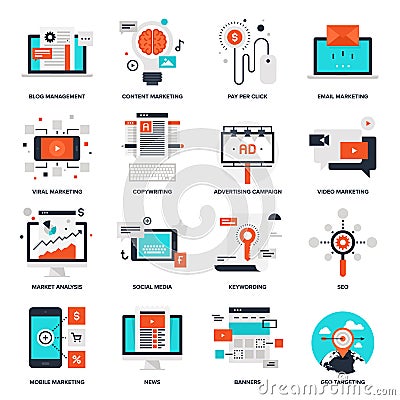 Digital Marketing Icons Vector Illustration