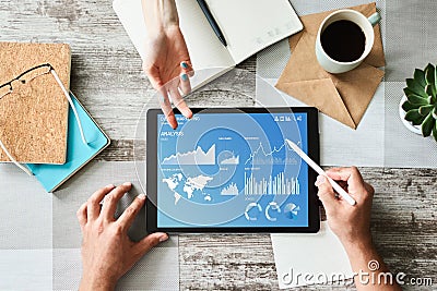 Digital Marketing Strategy Dashboard on the screen. Stock Photo