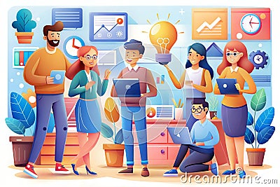 Digital and marketing strategy team, programmers and developers, software team Stock Photo