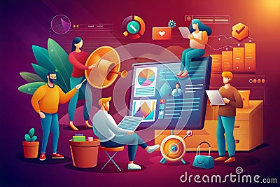 Digital and marketing strategy team, programmers and developers, software team Stock Photo