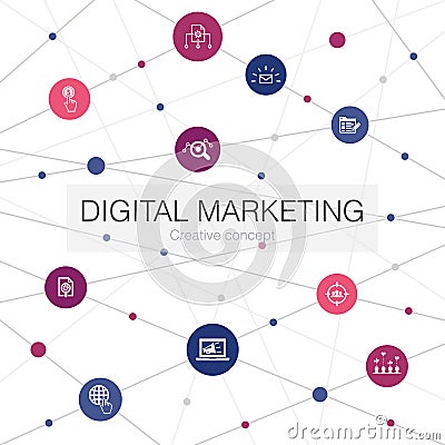 Digital marketing trendy web template Vector Illustration