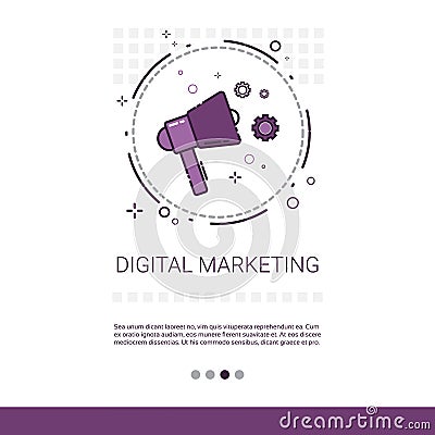 Digital Marketing Vision Business Idea Banner With Copy Space Vector Illustration