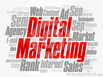 Digital Marketing word cloud collage Stock Photo