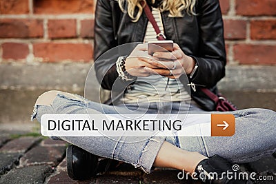 Digital marketing on your mobile device Stock Photo