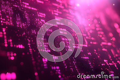 Digital Matrix: Futuristic Abstract Pink Technology Background for Design Generative AI Stock Photo