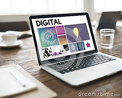 Digital Media Technology Cyberspace Network Concept Stock Photo