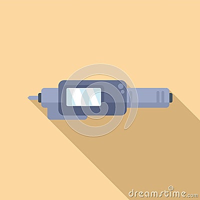 Digital micrometer icon flat vector. Caliper ruler Vector Illustration