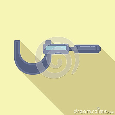 Digital micrometer icon flat vector. Scale object Vector Illustration