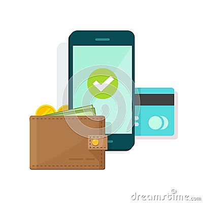 Digital mobile wallet vector illustration icon Vector Illustration