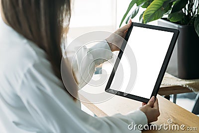 digital mockup elegant woman computer technology Stock Photo