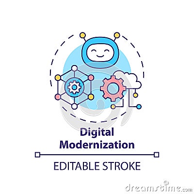 Digital modernization concept icon Vector Illustration