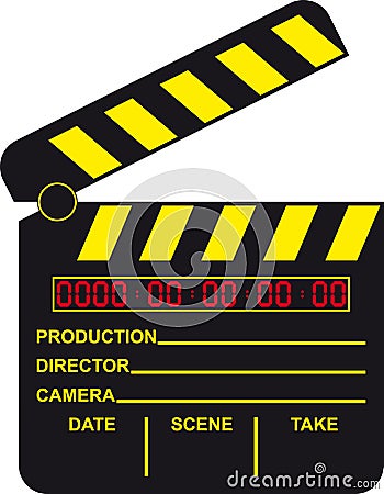 Digital Movie Clapboard Vector Illustration