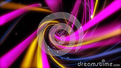 Digital multicolor strings lines twisting. Geometric abstract background Stock Photo