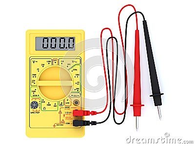 Digital multimeter on white background Stock Photo