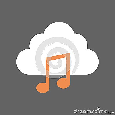 Digital Music Mobile Cloud Database Icon Vector Illustration