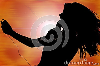 Digital Music Silhouette Stock Photo