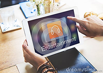 Digital Music Streaming Multimedia Entertainment Online Concept Stock Photo