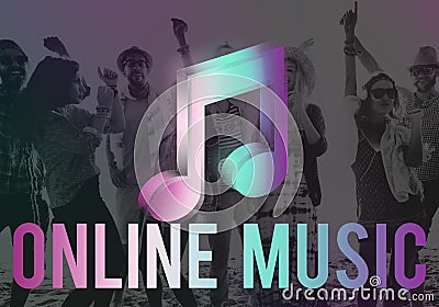 Digital Music Streaming Online Entertainment Media Concept Stock Photo