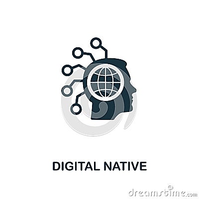 Digital Native icon. Monochrome style design from fintech icon collection. UI and UX. Pixel perfect digital native icon. For web d Stock Photo
