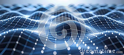 Digital network connection streamline linking particles, symbolizing information technology Stock Photo