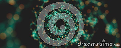 Digital Nodes and Connection Paths Stock Photo