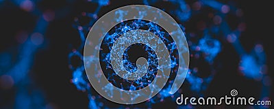 Digital Nodes and Connection Paths Stock Photo