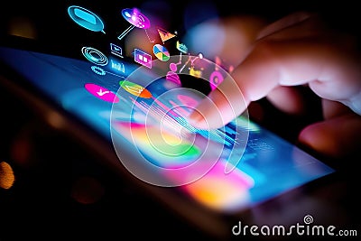 Digital Note-Taking: Modern Professional Using iPad for Efficient Workflow and Seamless Productivity on the Go app man Stock Photo