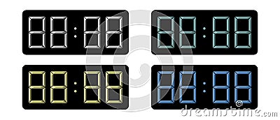 Digital Number Indicator Mockup Template. Editable Vector for Clocks, Scoreboards, Timers, Gadgets Display, Apps, Websites. Vector Illustration