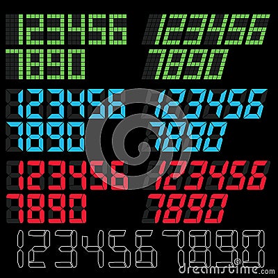 Digital number vector Vector Illustration