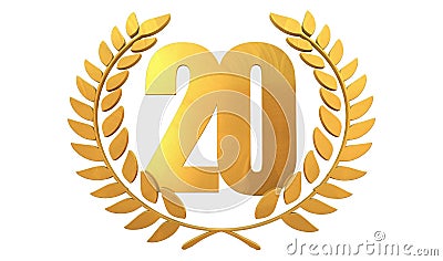 A 20 Digital number Years Anniversary 3d background Stock Photo