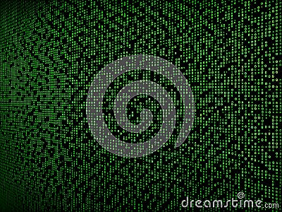 Digital Numeric Matrix with Cascading Numbers for Futuristic Website Background Stock Photo