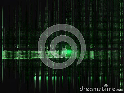 Digital Numeric Matrix with Cascading Numbers for Futuristic Website Background Stock Photo