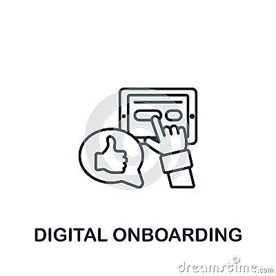 Digital Onboarding icon. Monochrome simple Talent Development icon for templates, web design and infographics Stock Photo