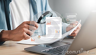 Digital online marketing, Solution analysis and content development on global network connectivity Stock Photo