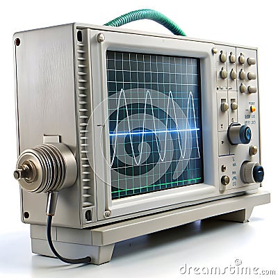A digital oscilloscope showcasing various waveforms in action, demonstrating its ability to analyze electrical signals with Stock Photo