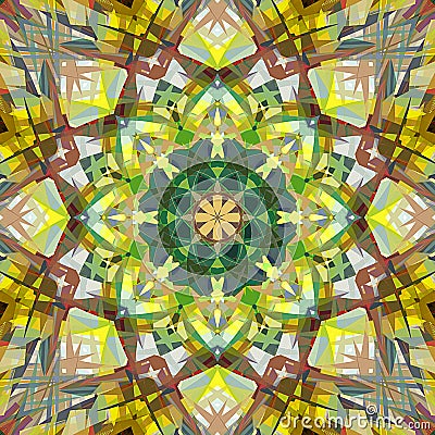 Digital Painting Abstract Colorful Floral Mandala Background Stock Photo