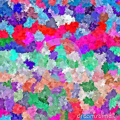Digital Painting Abstract Chaotic Spatter Brush Paint in Colorful Cool Pastel Colors Background Stock Photo