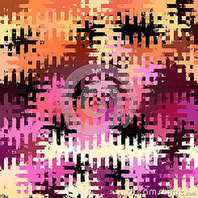 Digital Painting Beautiful Abstract Colorful Chaotic Rectangular Jigsaw Puzzles Pattern Background Stock Photo