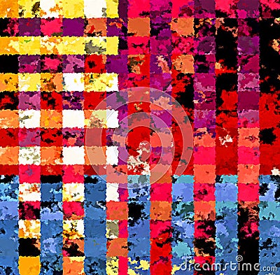 Digital Painting Beautiful Abstract Colorful Chaotic Rectangular Pattern Background Stock Photo