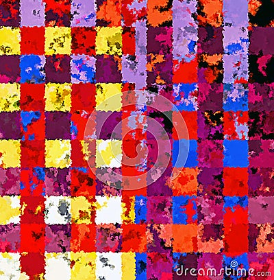 Digital Painting Beautiful Abstract Colorful Chaotic Rectangular Pattern Background Stock Photo