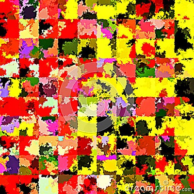 Digital Painting Beautiful Abstract Colorful Chaotic Rectangular Pattern Background Stock Photo